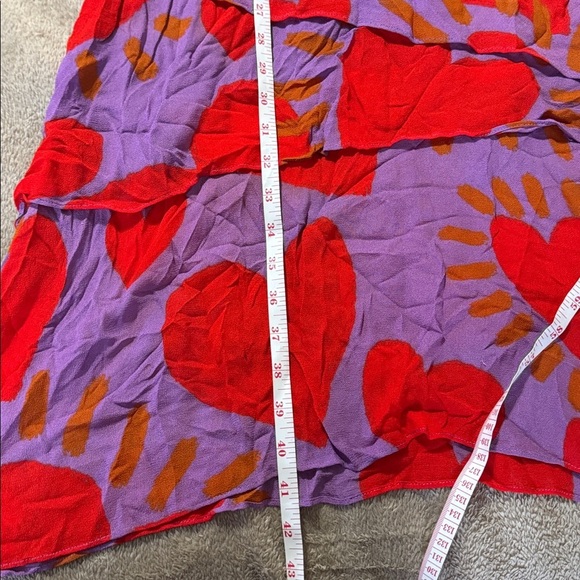 Farm Rio Wild Hearts Long Sleeve Chiffon Tiered Dress - Picture 10 of 15